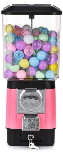 Máquinas expendedoras de Dulces, máquina Gumball, 200 Bolas vacías, Tokens de Acero Inoxidable de 100, máquina de Burbujas operada por Monedas para Tiendas de Juegos Pink
