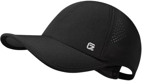 GADIEMKENSD 2.0 Cappello da Corsa per Uomo e Donna in Materiale Dri‑Fit Elasticizzato con Mesh Traspirante e ventilato – Cappello da Golf rinfrescante per Escursionismo, Tennis, Nero
