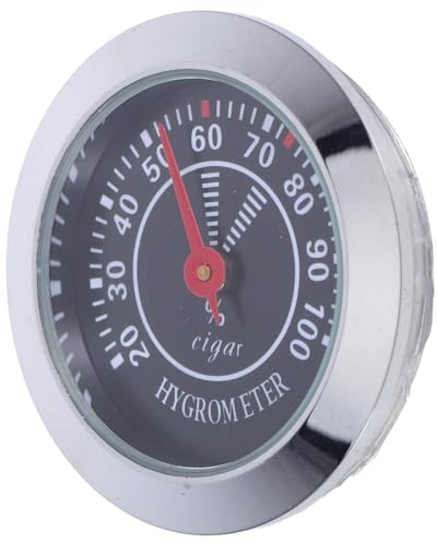 IMIKEYA Mechanical Cigar Hygrometer for Humidor Box, 38mm Round Analog Humidity Gauge, Black, Suitable for Cigar Boxes and Musical Instrument Cabinets