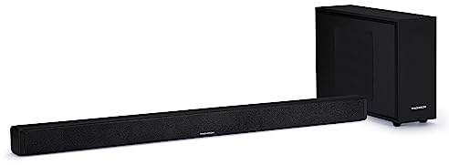 Thomson Barra de Sonido Bluetooth 5.3 – Potencia de 200 W – Modos de Ecualizador (Música/Película/Diálogos) – Conexiones Óptica, AUX y USB – Incluye Mando a Distancia – SB250BT