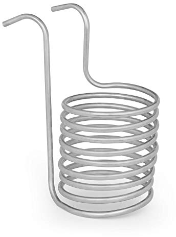 KLARSTEIN Chiller Raffreddatore ad Immersione - Spirale per Raffreddamento ad Acqua, Chiller, Raffreddamento Mosto, Acciaio Inox 304, Argento, Ø 20 cm, 9 Circuiti