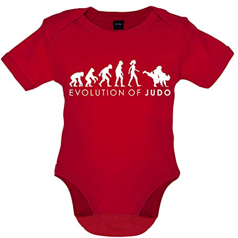 Evolution of Woman - Judo - Organic Babygrow/Body Suit - Red - 12-18 Months