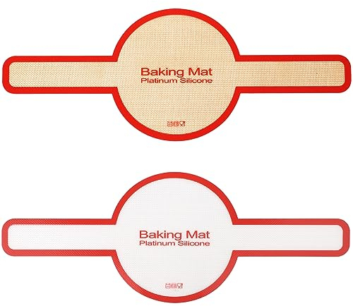 2pz Tappetino da Forno per Pane 54,5x21cm Bread Sling Tappetino per Pane da Forno Olandese Manici Lunghi Strumenti e Forniture di Cottura Riutilizzabili e Antiaderenti (Bordi Rossi)