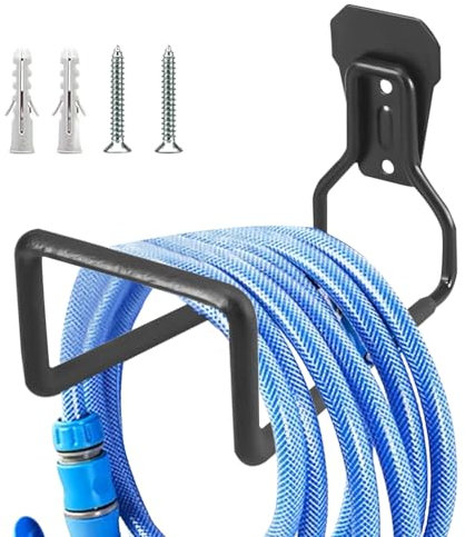 WIYETY Support de Tuyau D'arrosage: Crochets de Tuyau Con Fait de Fer, Support Mural pour Tuyau D'arrosage Durables, Support Tuyau Arrosage, Support Mural pour Tuyau pour Jardin, Garage et Atelieru