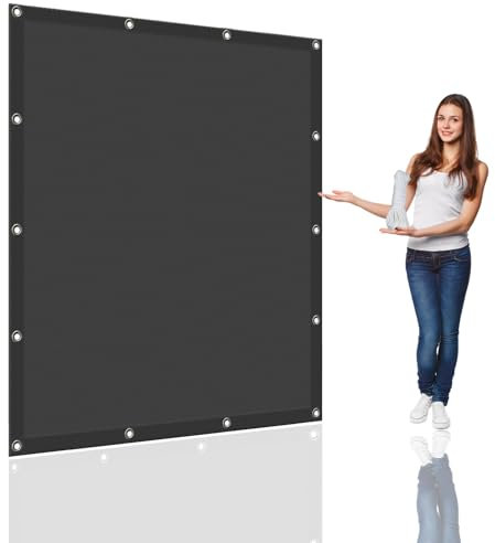 Garden Screening 1.2 x 3.3 m(3.9 x 10.8ft) Waterproof Patio Sail Pergola with Free Rope UV Block Weather-Resistant with Grommets Pes Sunsail for Camping Beach Deck Porch, Dark Grey