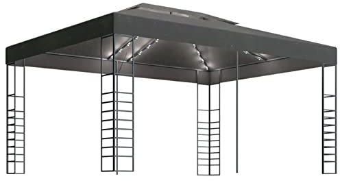 CIADAZ paviljong, pergola, festtält, markis trädgårdspaviljong, soltält, grillpaviljong, 3 x 4 m antracit