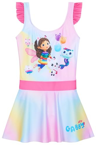Get Trend Gabby’s Dollhouse Maillot de Bain Fille 1 Pieces Confortable Maillot Bain Jupette Ado pour Piscine Plage Cadeau Fille (5-6 Ans, Multi Gabby’s Dollhouse)