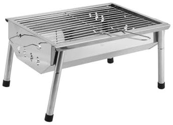 Parrilla plegable de carbón al aire libre, parrilla de barbacoa de acero inoxidable, mini parrilla de humo portátil para picnic y barbacoa