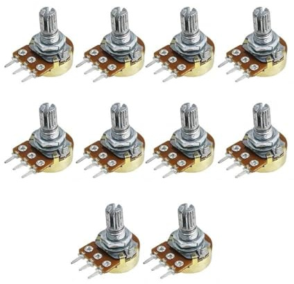 10Pcs WH148 Potentiometer 1M Ohm Variable Resistors 3-Pin 15mm Shaft Single-Joint Linear Potentiometers for Audio Volume Control, Light Dimming, Motor Speed Regulation & DIY Electronics Projects