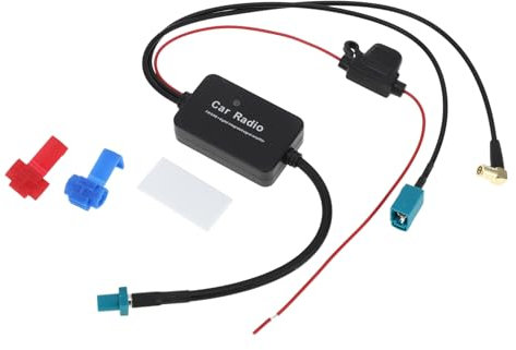 Partuto 1 Pc Antena de Señal Oculta Universal para Parabrisas de Coche Camión Montaje de Antena de Radio Negra FM/Dab