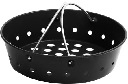 Charcoal Ash Basket Airflow for MiniMax Small,Medium Big Size Green Egg Weber Kettle Carbon Steel Fire Bowl with Handles Kamado Joe Jr,Grill Rust Resistant Enamel Coated Ash Cleanup Basket