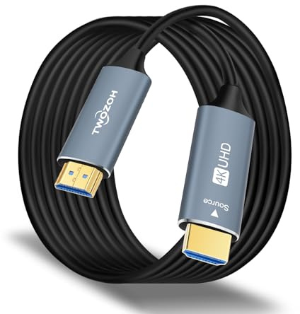 Twozoh Fiber Optic HDMI Cable 10M, 4K Fiber HDMI Cable 4K/60Hz (4:4:4 HDR10 HDCP2.2) 1440p 144Hz 18Gbps High Speed