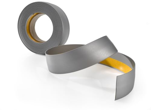 Quest Täcklist PVC platt självhäftande 30mm fönsterlist – silver, 5 m