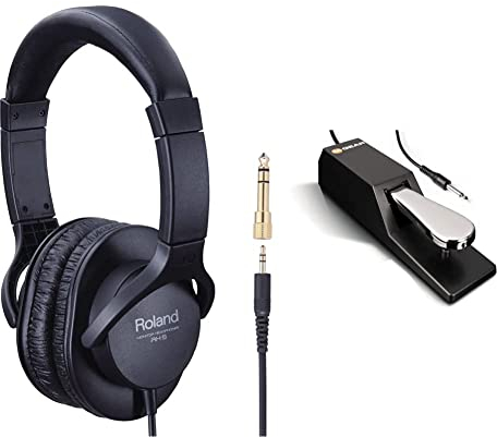 Roland Casque RH-5, pour Le Monitoring, Conception fermée & M-Audio SP-2 - Pédale de Sustain Universelle avec Action de Type Piano, l'accessoire idéal pour Les claviers MIDI/électroniques