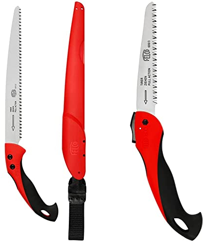 FELCO 611 Säge (Sägeblatt-Länge 33 cm) & 600 Säge (Sägeblatt 16 cm, Klappsäge Schnitt-ø 50 mm, Länge 350 mm, ziehender Schnitt, Astsäge klappbar, Baumsäge für Links- und Rechtshänder), 26 x 16 x 12 cm