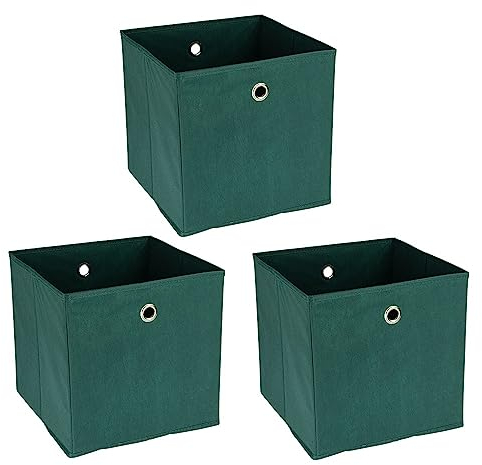 Ideen mit Herz Aufbewahrungsboxen | faltbar | 30 x 30 x 30 cm | 3 Stück (petrol)