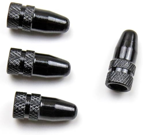Aluminum Bike Presta Valve Caps Black for Bike Tire Valve Stem Covers Fit Presta/French Valves on MTB, Mountain Bike, Cycling Road Bike, Hybrid Bike, Bicycle (4 Pack)
