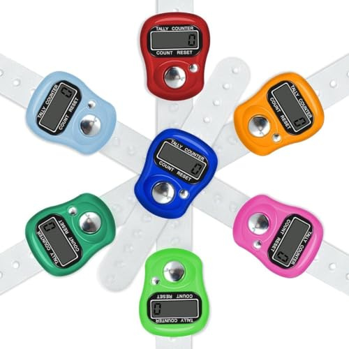Digital Display Finger Hand Tally Counter, 5 Digit LCD Electronic Finger Counter, Mini Digital Colorful Tasbeeh Counter, Resettable Convenient Hand Row counter for Golf, Lap & Knitting (1 Unit )