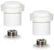 EVI Herrajes | 2er SET - Türstopper aus Weiss lackiertem Edelstahl | Ø20x25mm | Gewindebasis | Weiss Natursilikonkautschuk| inkl. Schraube + Klemmdübel | I-181