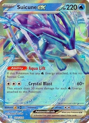Pokemon Suicune ex 010/034 CLB - Jeu de Cartes à Collectionner Classique - Holo Foil - Carte Unique