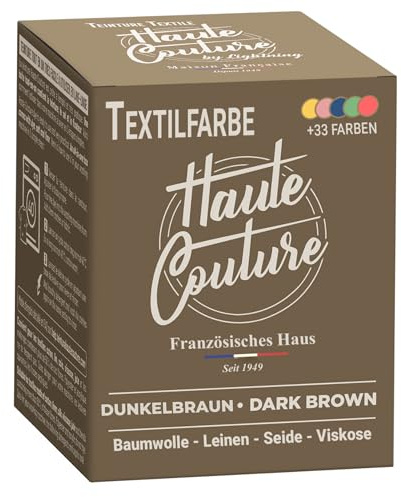 Haute Couture - Teinture Textile Brun Foncé - 350g Tout-en-un - Prêt à l'emploi pour Vêtements et Tissus