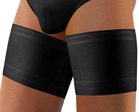 Sesto Senso Hombre Bandas Elásticas Para los Muslos Anti Rozaduras Anti Fricción con Tiras de Silicona Black XXL 75-80