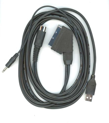 Sintech Cable Scart RGB Pro para ZX Spectrum 128k/+2 (Gris) con alimentación USB para su activación en televisores Modernos