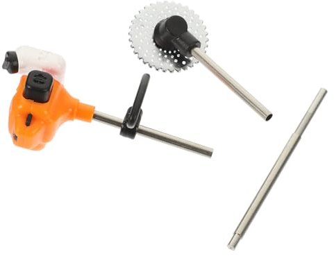 Abaodam Miniatur Rasenmäher Modell aus PVC Garten Werkzeug Deko für Puppenhaus Robustes Sicheres Miniaturspielzeug für Gartenlandschaften Miniaturzimmer Personalisierbar Orange