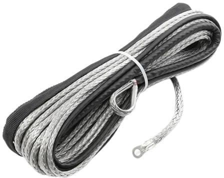 Cavo for verricello sintetico da 5 mm x 15 m, 7700 libbre, cavo di linea for impieghi gravosi con guaina protettiva for fuoristrada ATV UTV Con alta visibilità