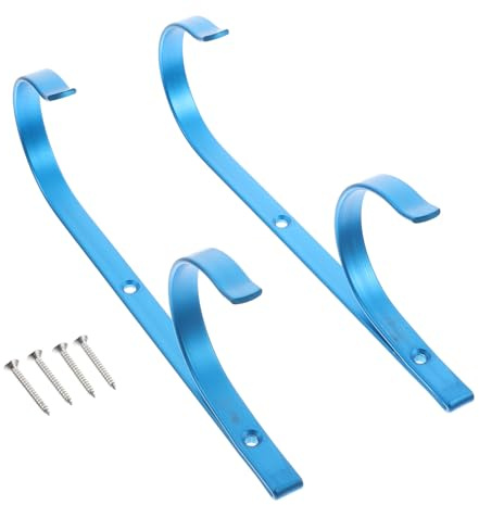 SHINEOFI Soporte Colgador para Herramientas de Piscina de Aleación de Aluminio Azul y Ahorra Trabajo para Limpieza de Piscinas Adecuado para Jardín