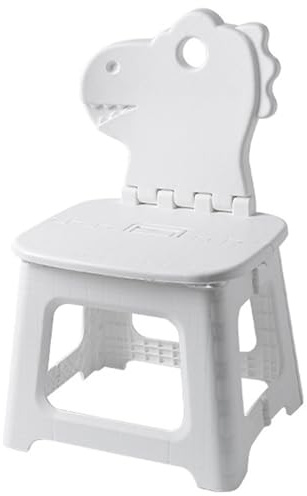 Chaise Pliante pour Enfants escabeau Pliable en Plastique Robuste avec Support arrière en Forme de Dinosaure et poignée