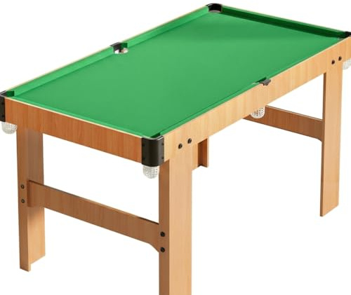 Yunmeryker Tavolo Biliardo Snooker 110cm, Tavolo da Gioco in Legno Massello con Panno in Feltro, Accessori Inclusi, Struttura Robusta per Casa