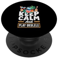 Keep Calm and Play Ukulélé Tropical Beach Palmier PopSockets PopGrip Adhésif