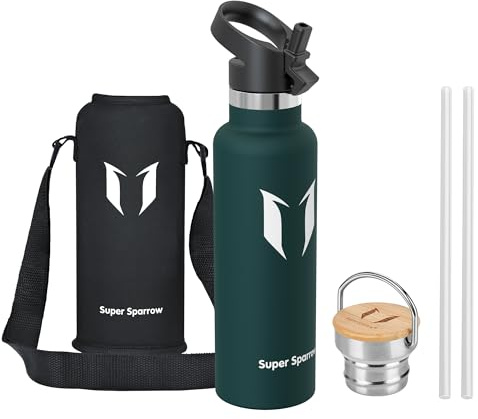 Super Sparrow Borraccia Bambini, Bottiglia Termica Senza Perdite - 620ml, Senza BPA Borracce, per Scuola, Sport, Campeggio, Yoga, Palestra, Ciclismo