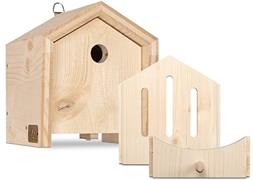 Gardigo Tierhaus System: Nistkasten für Meisen mit 2 zusätzlichen Wechselblenden I Vogelnistkasten, Schmetterlingshaus, Vogelfutterhaus | Made in Germany