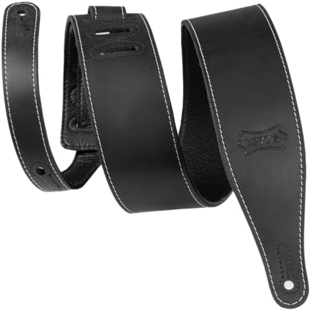Levy's Leathers 2.5 Wide Buttery-Soft Genuine Crazy Horse Leather, Black (M17BAS-BLK)