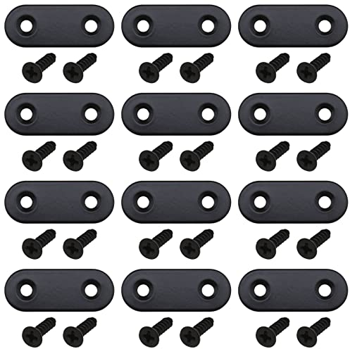 VGOL 30PCS piatto dritto angolo brace in acciaio inox piastre di giunzione mobili rammendo connettore riparazione staffa con viti di fissaggio nero 40x16mm