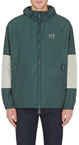 ARMANI EXCHANGE Nylon riciclato reversibile e sostenibile, Giacca Uomo, Green G/Lon.fog/G.ga, M