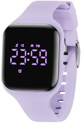 aswan watch Montre Digitale Enfant avec Chronomètre, Eclairage, Alarme, Date,Podomètres Marche Non Connecté-Montres Sport pour Fille Garcon avec Bracelet en Silicone
