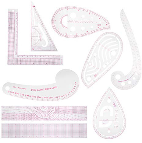 TOPINCN Set Righello Sarto, Righello Curva Cucito Righello Cucito, 9 Pezzi Multiuso per Sarto Cucito