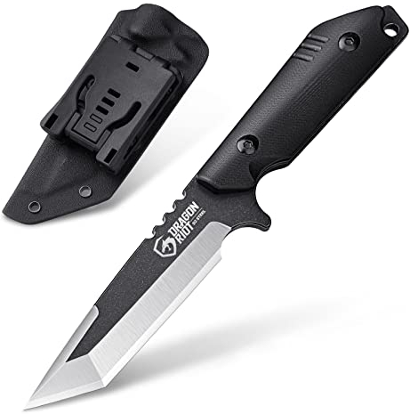 DRAGON RIOT Couteau de Survie Japonais, Bushcraft Full Tang Outdoor, Couteaux de Chasse Professionnels à Lame Fixe Couteau de Camping tranchant Collection