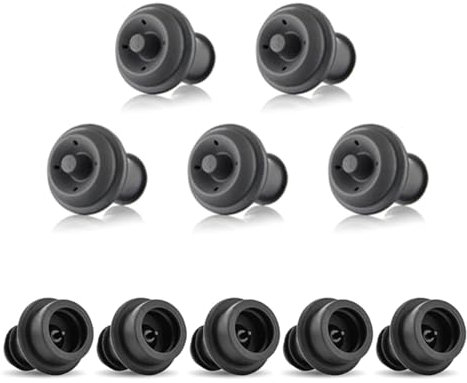 10 Stück Weinkorken Weinflaschenverschluss Schwarz Vakuumverschluss Bequem Champagner Stecker Konservierung Weinstopfen Weinflaschen Kappen