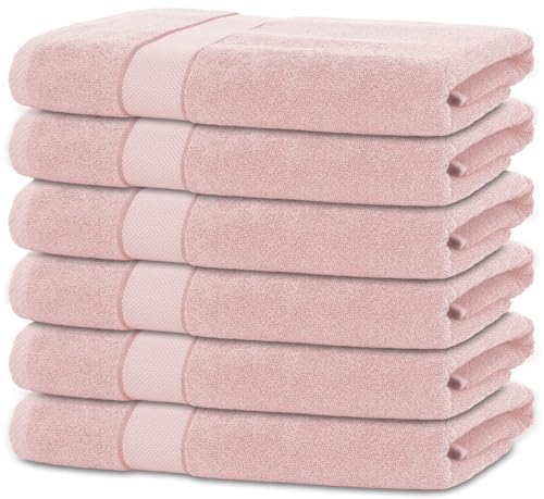 BANANALU 6 Handtücher Set 50x100cm 100% Baumwolle Gästehandtücher Handtuch Rosa