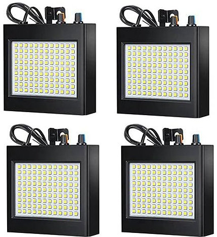 Rtppyakk 4 Luces EstroboscóPicas Blancas 108 Bombillas LED Brillantes Luces de Fiesta Luces para Sala de Fiestas Escenario Baile CumpleañOs DJ Bar Show Enchufe de la UE