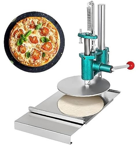 Prensa de pizza de acero inoxidable para el hogar, máquina de prensa manual de masa pastelera, hoja de chapati de masa comercial, para el hogar, cocina y uso comercial, 15 cm