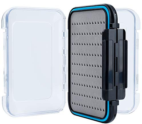 Jesustree Scatola per Kit Esche, Pesca a Mosca Box, 15x10x4.5cm Bilaterale per Fishing Impermeabile con Coperchio Trasparente, Facile per Trasporto Fly Plastica Casella