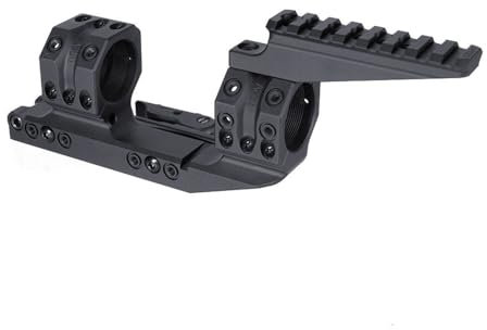 Tactical SPUR - Set di adattatori per cannocchiale a sbalzo con anello da 34 mm, altezza della linea centrale da 3,8 cm, con leva e livello di sgancio rapido, adatto per guida Picatinny da 20 mm, nero