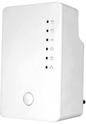Jensen Lynx 2200 Wi-Fi Repeater | High-Speed Dual-Band Wi-Fi Extender/Verstärker für EIN stabiles Netzwerk | Gigabit‑LAN | WPS | 750 Mbps | 2,4 GHz & 5 GHz