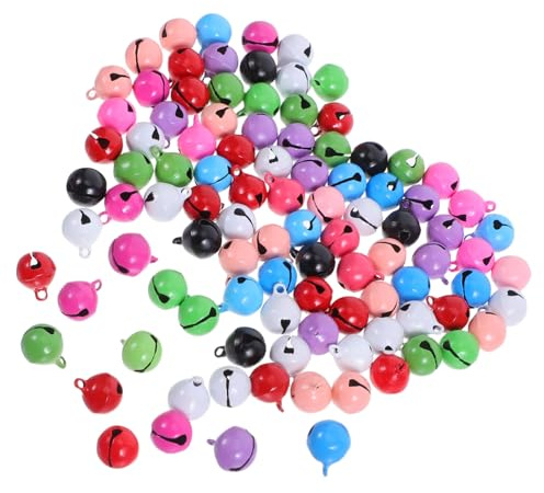 VILLCASE 100pezzi Campanellini Artigianali di Metallo Resistente Piccoli Ciondoli Forma di Campana per Lavoretti Natalizi Decorazioni per Animali Domestici e Creazioni di Gioielli Fai da Te