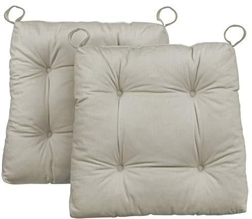 Traumnacht Stuhlkissen Premium 2er Set, mit einem Baumwollbezug, 38 x 40 x 7 cm, beige, Öko-Tex zertifiziert, produziert nach deutschem Qualitätsstandard